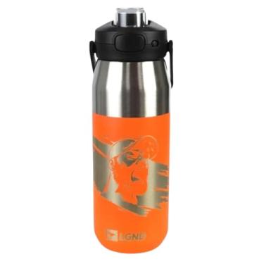 Imagem de Garrafa Térmica Inoxidável 750ml, Aço Inoxidável 18/8, Parede Dupla a Vácuo, Laranja, 24cm Altura, Mantém Bebidas Frias 24h e Quentes 8h