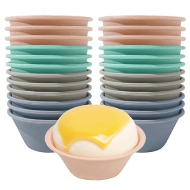 Imagem de WPffvv 24 peças de copos de silicone Puto para vaporizador filipino, 7,6 cm x 3 cm reutilizáveis de silicone Puto para assar, sem BPA e antiaderente, adequado para Kutsinta, molde de muffin e torta