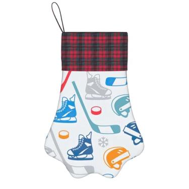 Imagem de SKKNT Elementos de hóquei, estampa criativa, meias de Natal, animais de estimação, decoração de Natal, cães, gatos, árvores, doces, presente, conveniente