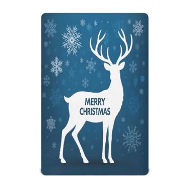 Imagem de Qilmy Lençóis de berço de alce natalino, macio, respirável, de microfibra elástica, lençol com elástico para meninos e meninas, 132 x 71 cm, capa de colchão infantil portátil