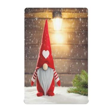 Imagem de Qilmy Lençóis de berço de gnomo de Natal, macio e respirável, de microfibra elástica, lençol com elástico para meninos e meninas, 132 x 71 cm, capa de colchão infantil portátil