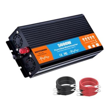 Imagem de Inversor de onda senoidal pura de 5000 W, conversor de 12V 24V 48V 60V 72V CC para 120 V/230 V CA, inversor de energia para caminhão, residência, trailer,12V to 230V 60Hz