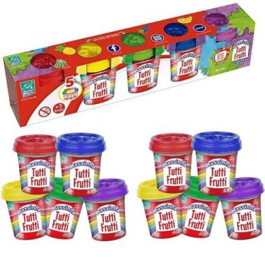 Imagem de Kit 10 Massas Divertidas Brinquedo Massinha Tutti Frutti - Super Toys 