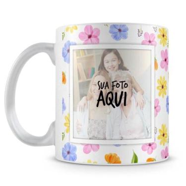 Imagem de Caneca Perolada Branca - Primavera Personalizada com Foto - Amo Caneca