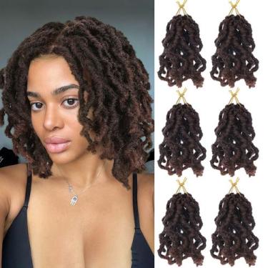 Imagem de Cabelo de crochê WIGNEE Faux Locs, 20 cm, macio, pré-enrolado, 6 pacot