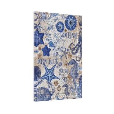 Imagem de Placa frontal de estrela-do-mar azul cavalo marinho elétrico 1 gangue capa de interruptor de luz placa de parede em branco placa decorativa náutica costeira polvo banheiro casa sala de estar quarto