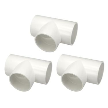 Imagem de DTGN 1 peça de encaixe de PVC de 5 cm, encaixe de tubo de PVC de grau de móveis de 3 vias SCH40, conector de cotovelo de canto DIY para móveis de construção, conexão de estrutura de estufa, criação