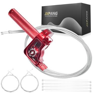 Imagem de JXPANG Conjunto universal de acelerador de torção grande de 2,5 cm, cabo push-pull duplo com janela transparente para moto Dirt Pit de 110-650 cc, motocross, quadriciclo e quadriciclo, aderência do