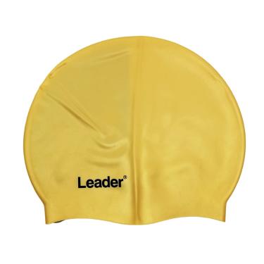 Imagem de Leader Glasses-Touca de Natação Silicone LD453 Amarela – Confortável, Flexível, Antiderrapante, Unissex para Piscina, Treino e Competição