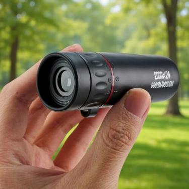 Imagem de Telescópio monocular compacto 25 x 25 para esportes, acampamento, viagem, mini mira leve com capa, preto
