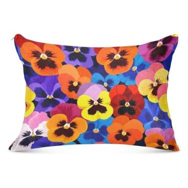 Imagem de Capas de travesseiro de flanela grandes de desenhos animados de flores vibrantes decorativas longas padrão queen king travesseiro fofo macio para cama, tamanho do corpo, 53 cm x 137 cm