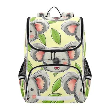 Imagem de Joisal Boys Backpacks Cool Cute Koala Faces Light Yellow Kids Backpack Girls Student Back to School Bag Custom for Elementary Book Bag Strawberry