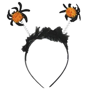 Imagem de Petitebella Tiara de aranha dupla preta para fantasia de Halloween tamanho infantil acessório de fantasia