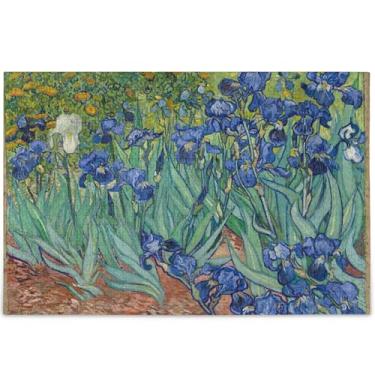 Imagem de Iris Vincent Vangogh Pintura Quebra-cabeça 1000 peças para adultos cenário floral arte arte dura personalizado família branco presentes elefantes, 75 x 50 cm