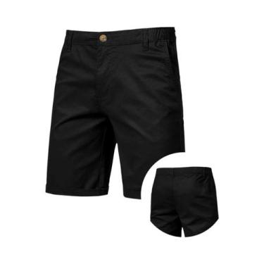 Imagem de Bermudas Cargo Masculinas De Verão Em Cor Sólida, Casuais, De Algodão,
