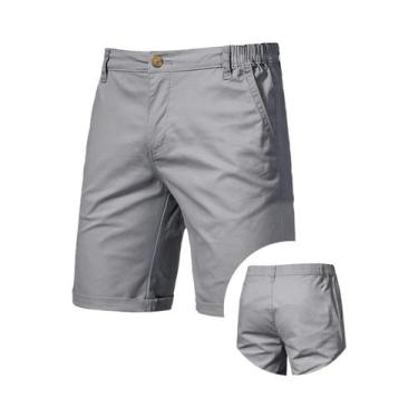 Imagem de Bermudas Cargo Masculinas De Verão Em Cor Sólida, Casuais, De Algodão,