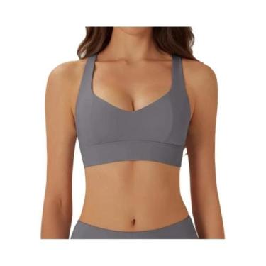 Imagem de Sutiã Esportivo Feminino De Alto Suporte Para Yoga Com Almofadas Remov