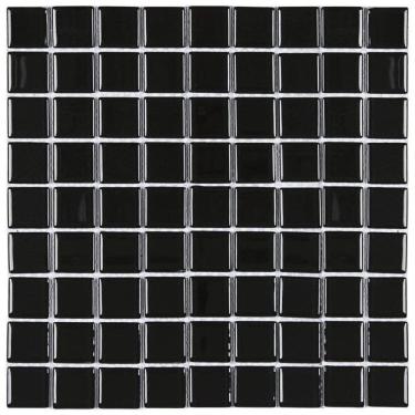 Imagem de Kit 1m² Pastilha de Vidro Cristal 29cm X 29cm Preto