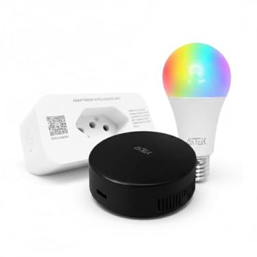 Imagem de Kit Casa Conectada 3 Itens 1x Controle Universal, 1x Tomada Inteligente Wi-Fi, 1x Lâmpada Wi-Fi RGB Casa Inteligente Compatível com Alexa e Google Assistente