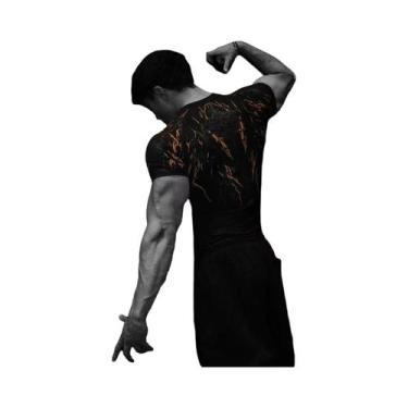 Imagem de Camiseta Masculina Gótica Escura Com Arte Abstrata, Estampa De Monstro