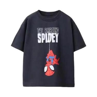Imagem de Camiseta Infantil Do Homem-Aranha Para Meninos, Verão, Manga Curta, Ro