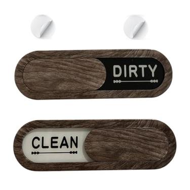 Imagem de Ímã de lava-louças Placa limpa e suja – Placa de ímã sujo limpa de madeira rústica para casa de fazenda, funciona para todas as máquinas de lavar louça, acessórios para lava-louças (café)