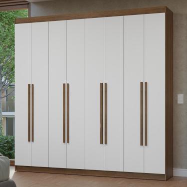 Imagem de Guarda-roupa Casal 8 Portas Batentes Netuno Madesa Rustic/branco