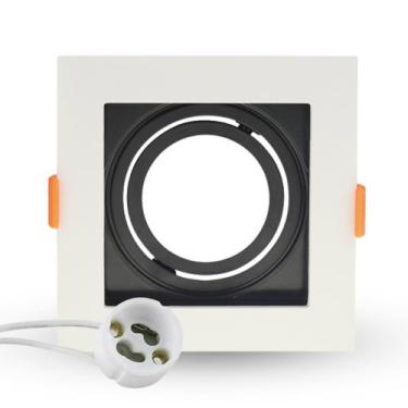 Imagem de Spot Recuado Embutir Led Mr16 Gu10 Quadrado Luminária Teto Sala Quarto