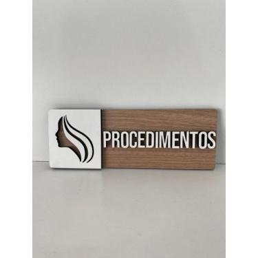 Imagem de Placa de sinalização Procedimentos em mdf - Realaser Store