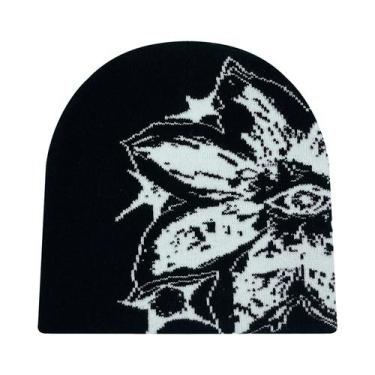 Imagem de Gorro Unissex Grande De Malha Jacquard Estampado Para Esportes Ao Ar L