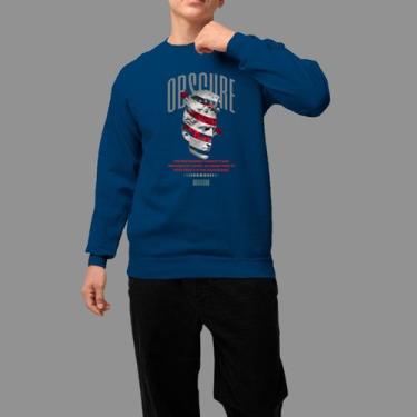 Imagem de Moletom Gola Careca Basico Masculino Casual Inverno Blusa De Frio Teci
