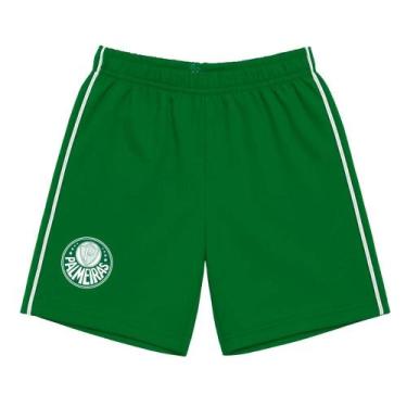 Imagem de Shorts Palmeiras Infantil Juvenil Verde Oficial, Tam 8