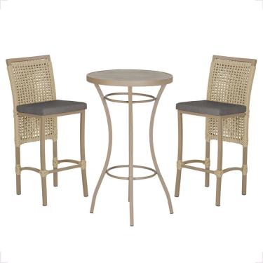 Imagem de Mesa Bistro E 2 Banquetas Roma Fendi Corda Náutica 11 Rami