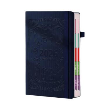 Imagem de Agenda Diária Portátil A5 Em PU Texturizado 2026: Caderno De Calendári