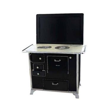 Imagem de Fogão A Lenha 2 Preto Gabinete c/Tampa 2gdtpr Met. Venâncio