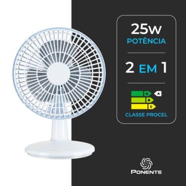 Imagem de Ventilador de Mesa Mini 20 cm Turbo Potente 3 Pás com Inclinação Verti