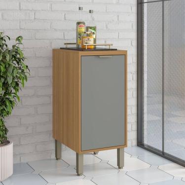 Imagem de Balcão de Cozinha 40 Cm Colors 1 Porta 100% Mdf Freijó/Moss - Kits Paraná