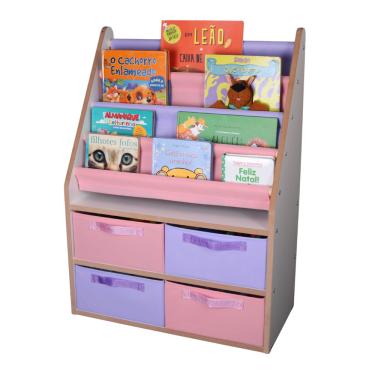 Imagem de Expositor De Livros Infantil Com Organizador De Brinquedos
