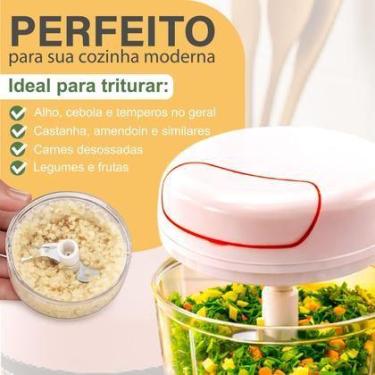Imagem de Mini Multiprocessador Triturador Manual 2 Lâminas Inox Alho P - MARKEL