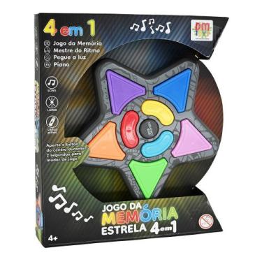 Imagem de Jogo da Memória Eletrônico Estrela 4 em 1 com Luz e Som DM Toys DMGO69