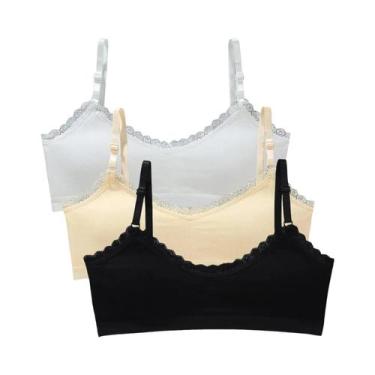 Imagem de Sutiãs De Treinamento Para Meninas Com Renda, Algodão Macio, Acolchoad