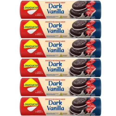 Imagem de Kit 6 Biscoito Recheado Lowçucar 0 Açúcar Sabor Dark Vanilla - LOWCUCA