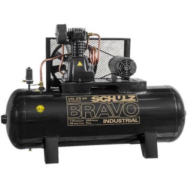 Imagem de Compressor de Ar 25pcm Schulz CSL2BR 250 Litros 5 Cv 175 Lbs Trif.