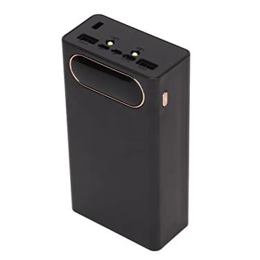 Imagem de DIY Power Bank Case, 12 baterias Carregador de bateria de entrada e saída portátil para celular(Preto)