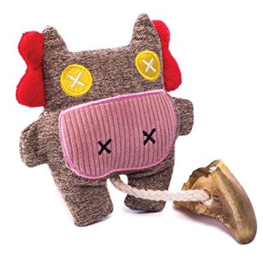 Imagem de Brinquedo Cachorro MADOG Vacaiada Pelucia Pet Casco Bovino