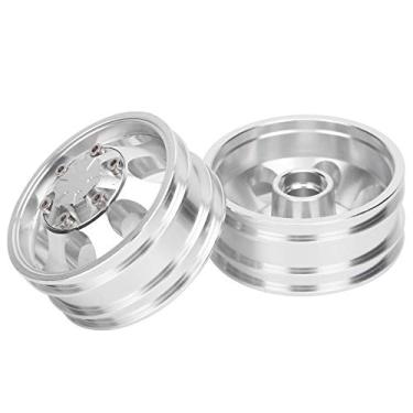 Imagem de VGEBY Roda dianteira traseira de reboque RC e cubo de roda de 7 raios para caminhão trator Tamiya 1/14 (cubo da roda dianteira)