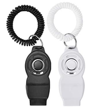 Imagem de ZNOKA Clickers de adestramento para cães e apito em um, reforço positivo consistente para filhotes, corrige comportamentos indesejados, clique para treinamento de animais de estimação para cães, gatos, filhotes e cavalos, pacote com 2 (branco + preto)