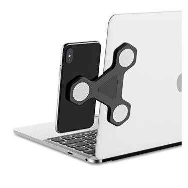 Imagem de Suporte magnético de montagem lateral do monitor xcivi para laptop e tela dupla - Monte seu smartphone ou tablet no seu laptop e monitor, Preto