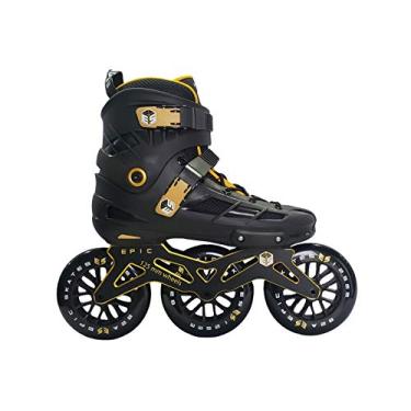 Imagem de Epic Skates Epic Engage Patins de velocidade em linha de 3 rodas 125 mm, preto/dourado, adulto 8