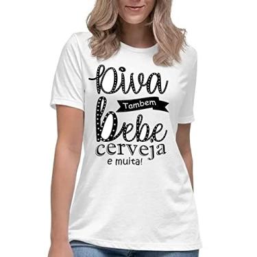 Imagem de Camiseta feminina diva também bebe cerveja camisa divertida Cor:Branco;Tamanho:M
